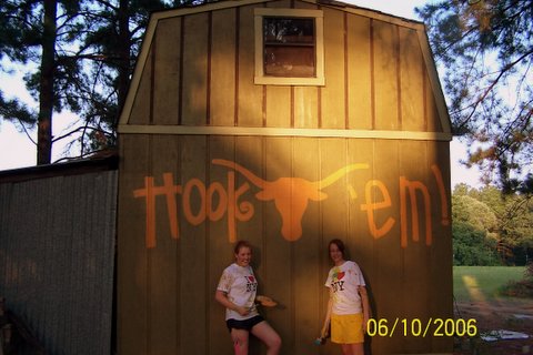 Bevo on the storage shed our senior year.